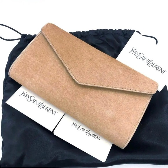 Yves Saint Laurent Brown Leather Clutch - Picture 2 of 13